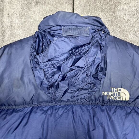 The North Face TNF 700 Goose Down Fill Puffer Jacket Blue Coat Mens Sz M *PICS* - Picture 5 of 16
